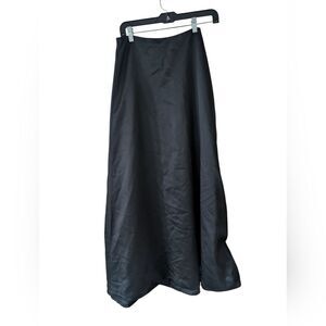 Ann‎ Taylor Black Satin A-line Formal Evening Maxi Vintage Size 10